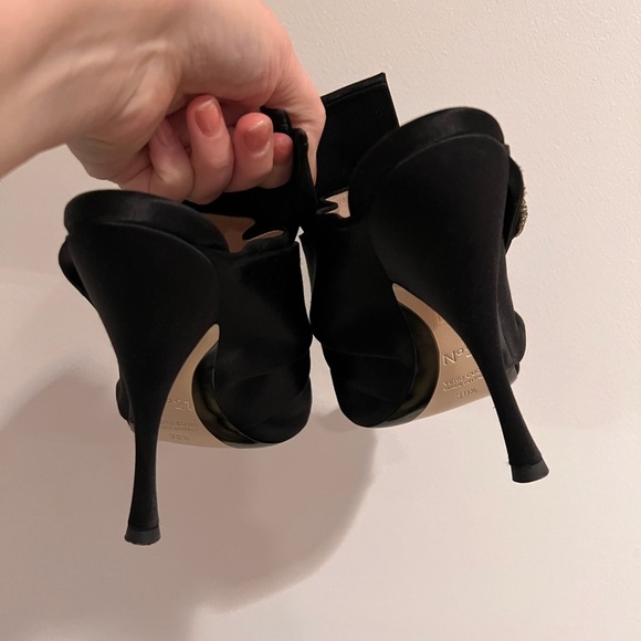 No. 21 Women's Satin Slide Mule Sandals High Heels - Picture 7 of 10